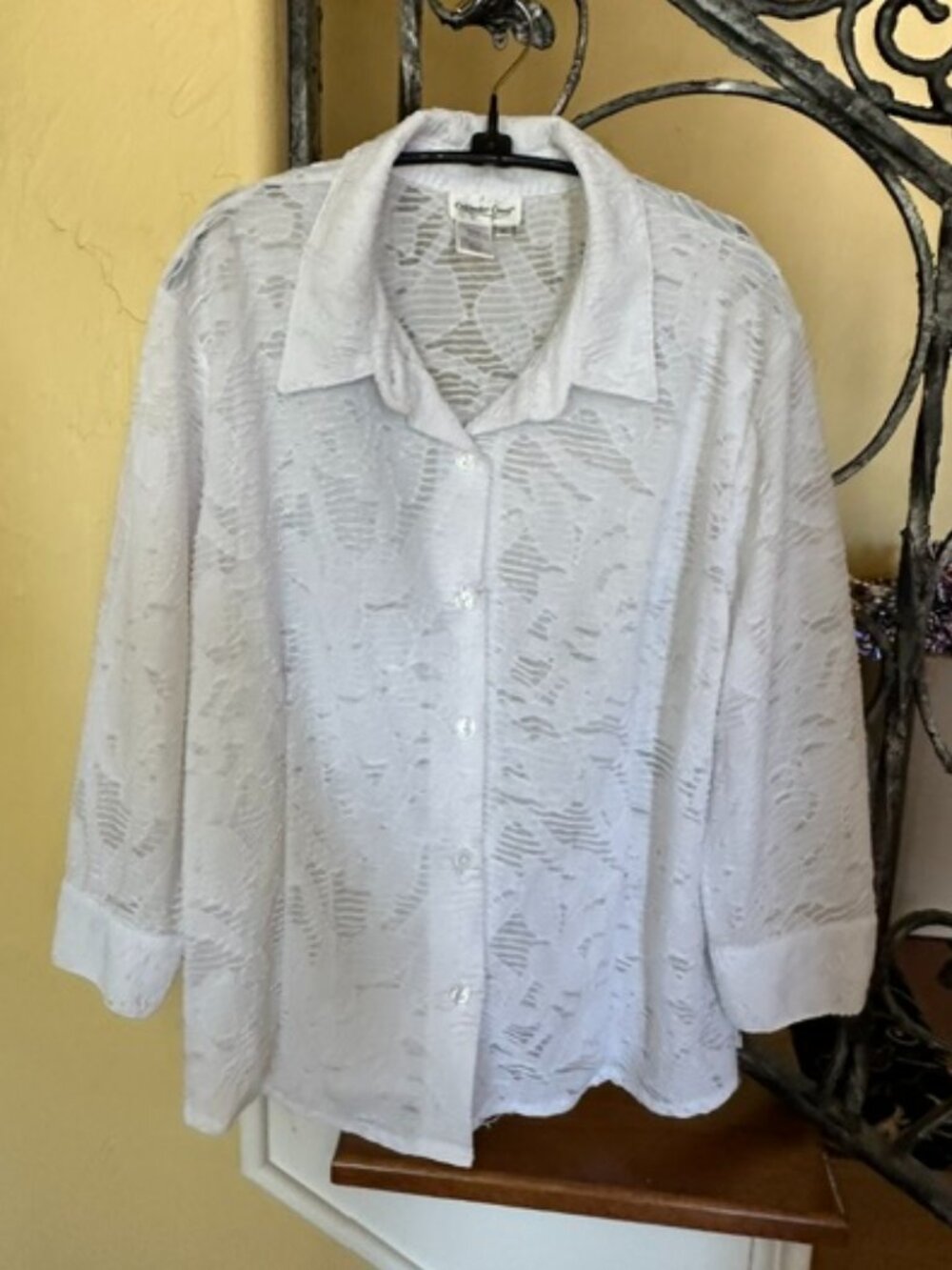 Pretty White Button Front Shirt